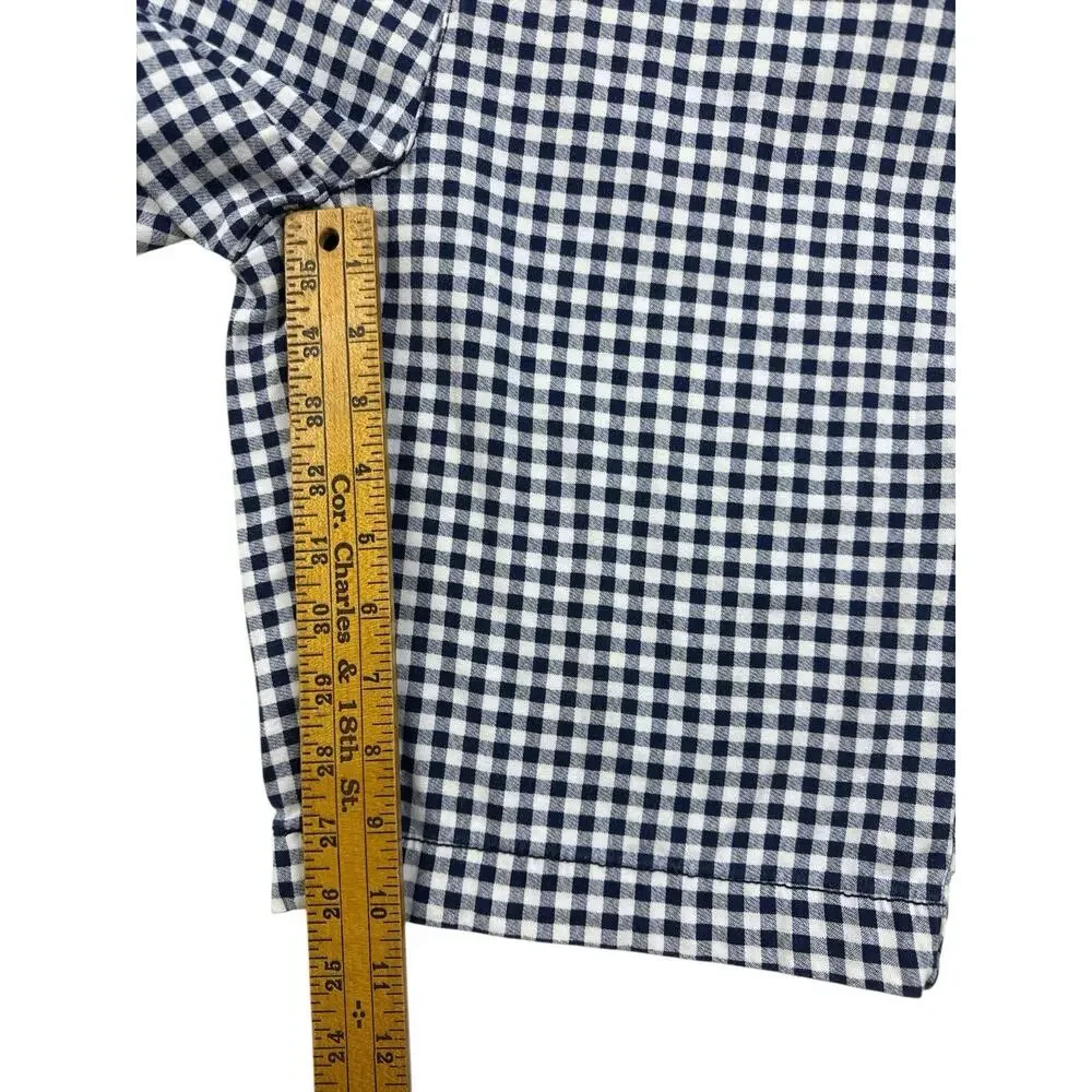 St John's Bay Bermuda Shorts Blue White Gingham Check Stretch Womens 12